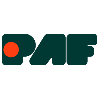 Paf Casino logga i grön och röd