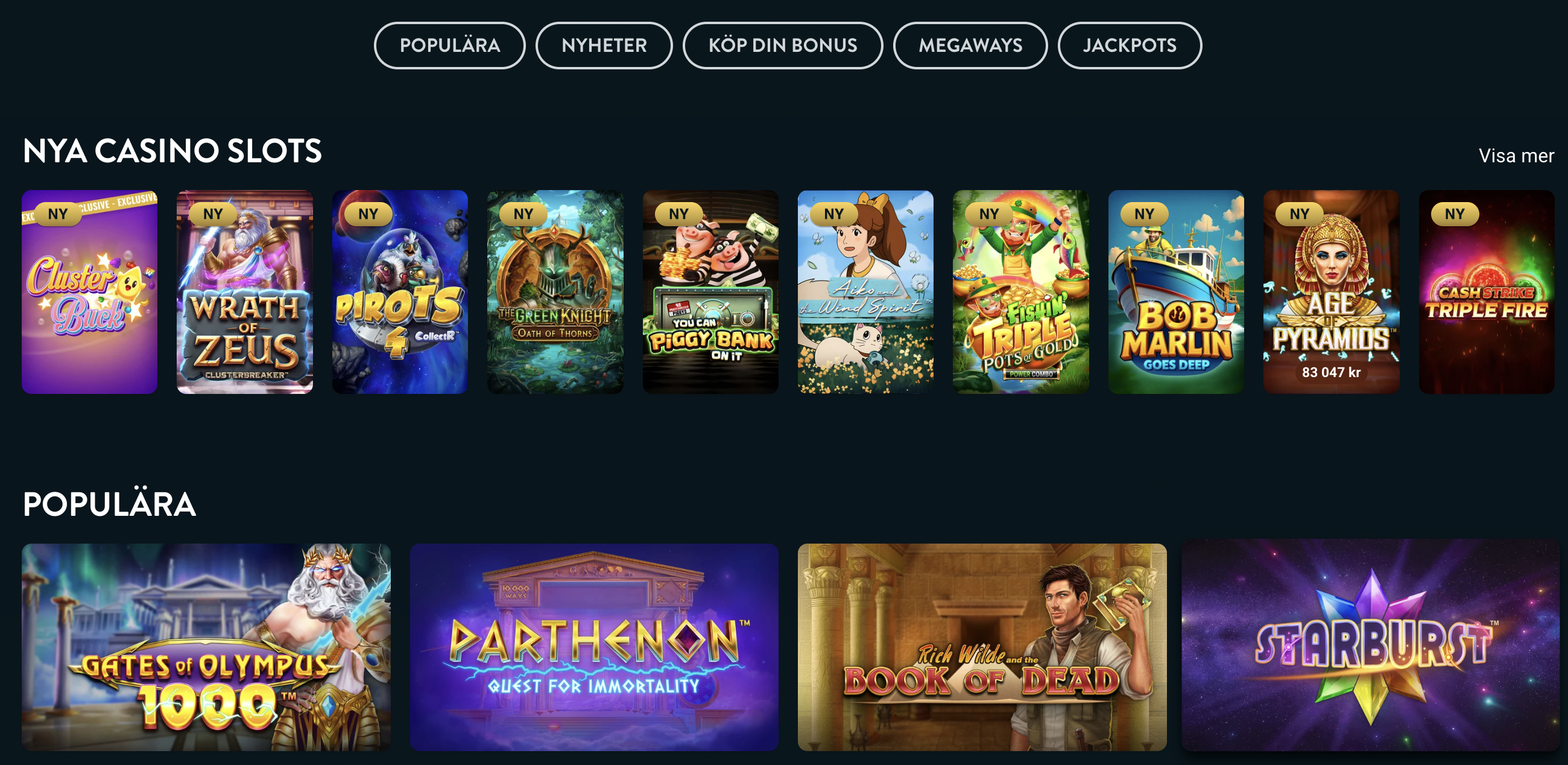 En bild på Golden Bull casinos spelutbud