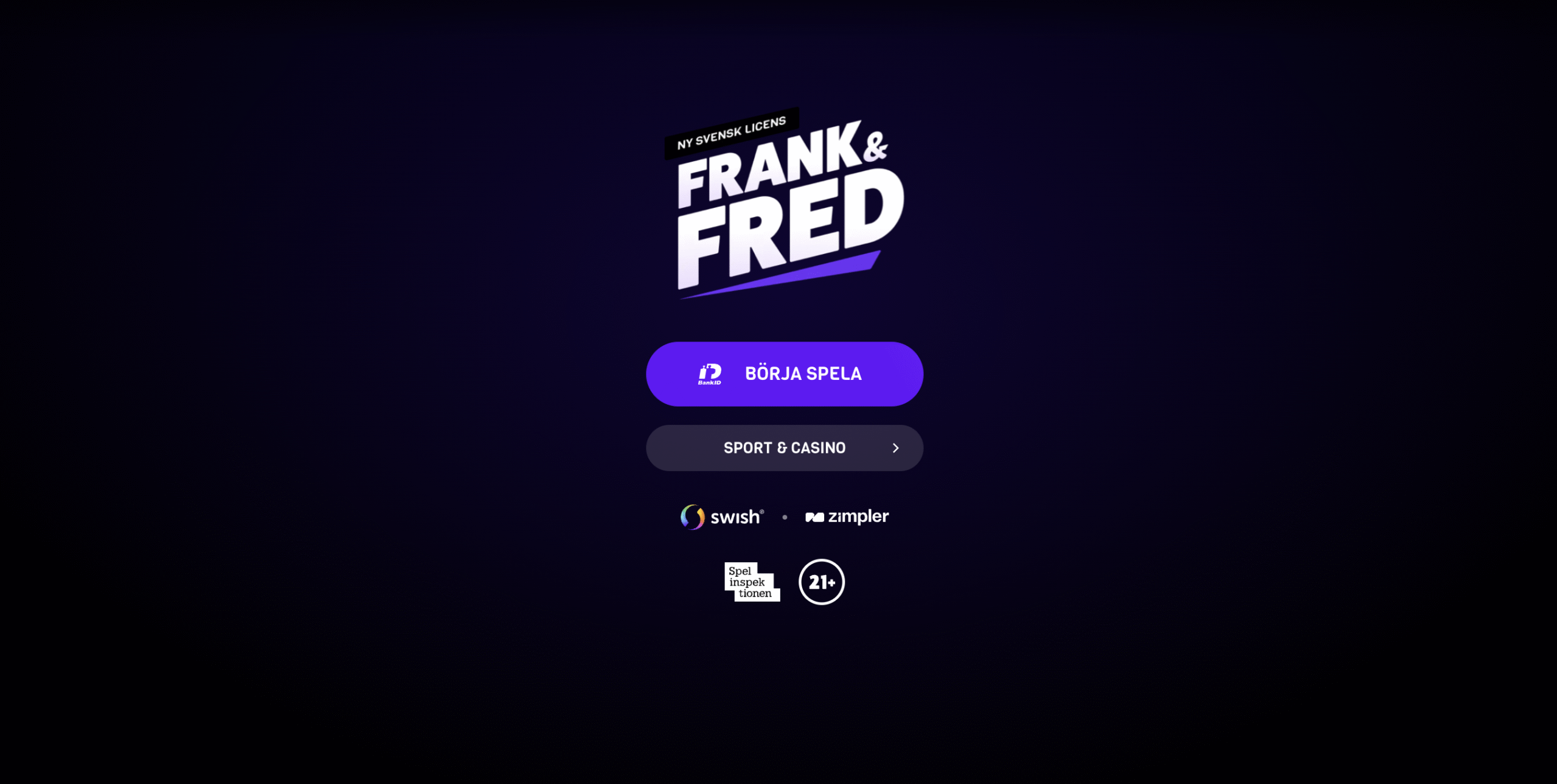 Bild på Frank & Freds casinosida