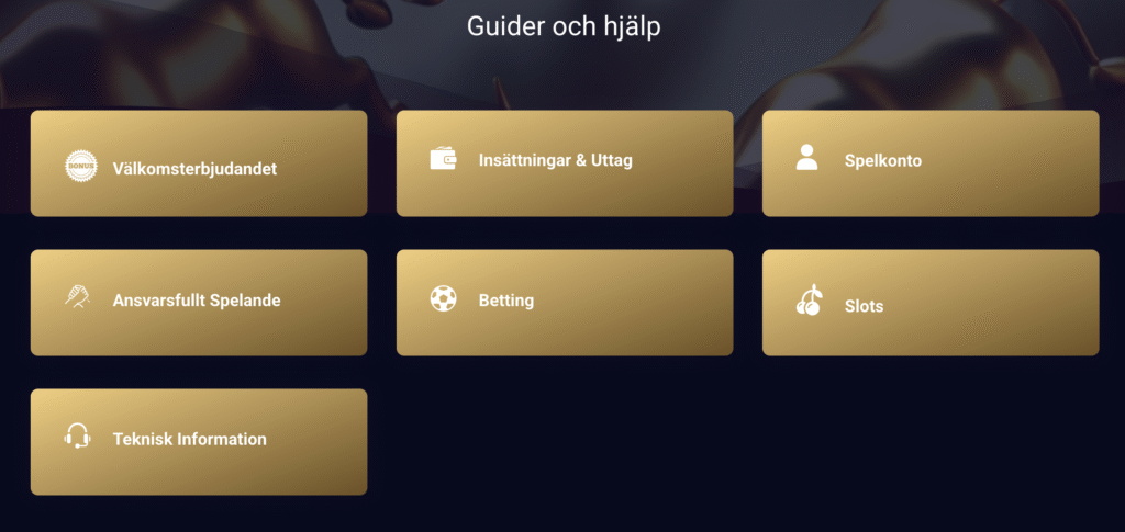 Golden Bulls hjälpsektion