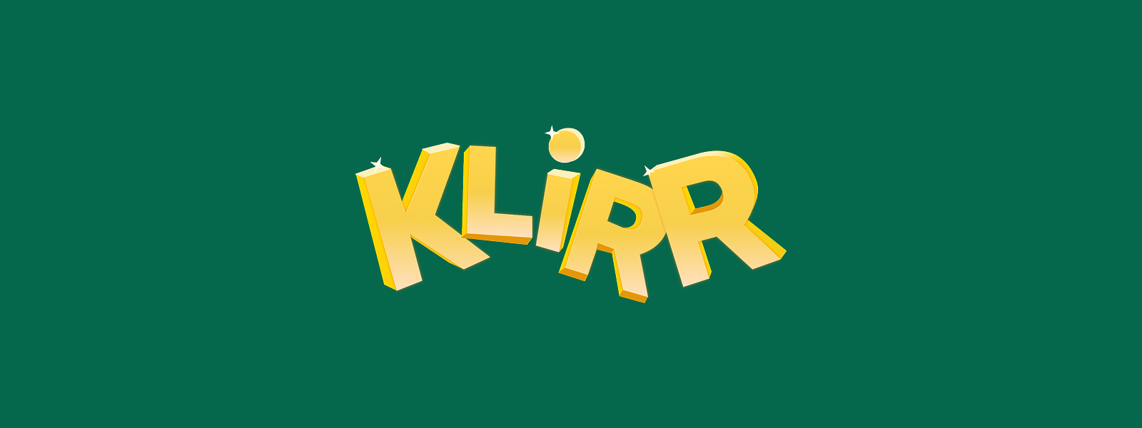 Klirr casino banner i grön och gul
