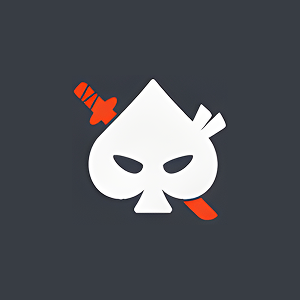 ninja casino emblem i grå, vit och röd