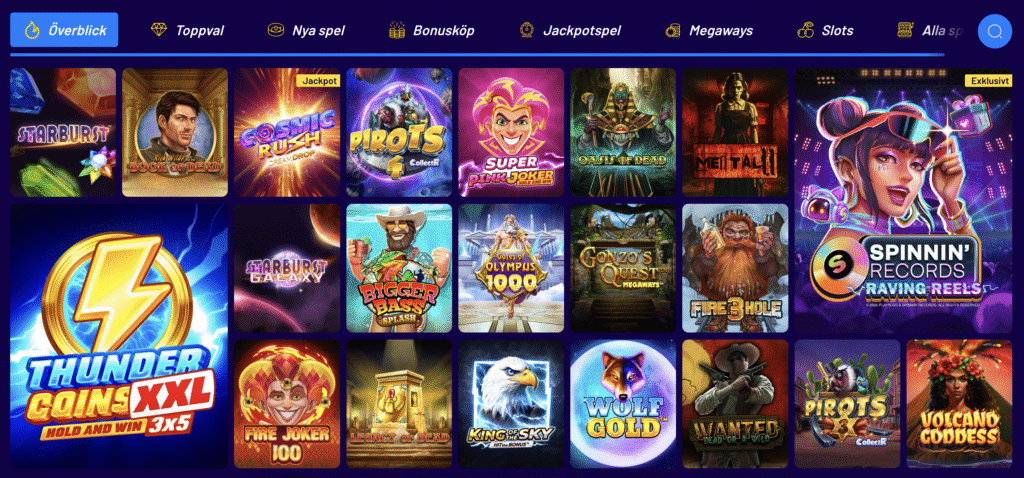Spelklubbens Casino sortiment