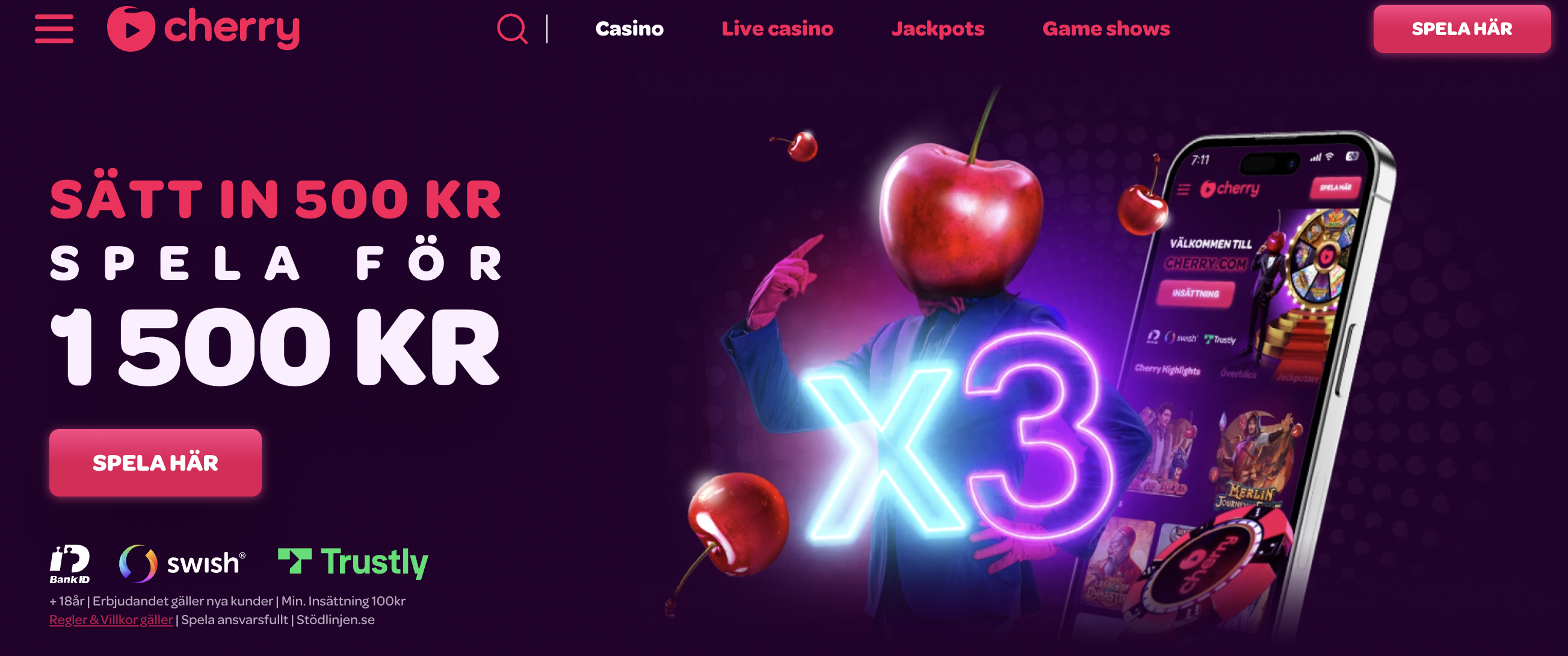 Cherry Casino välkomstbonus